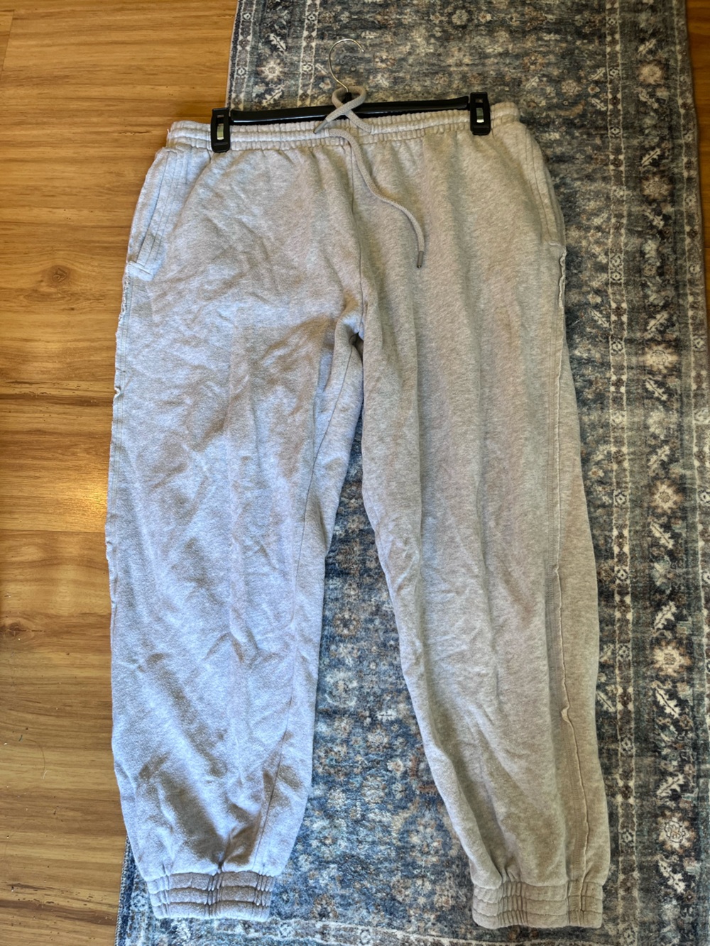 aerie Light Gray Fleece Joggers with Drawstring